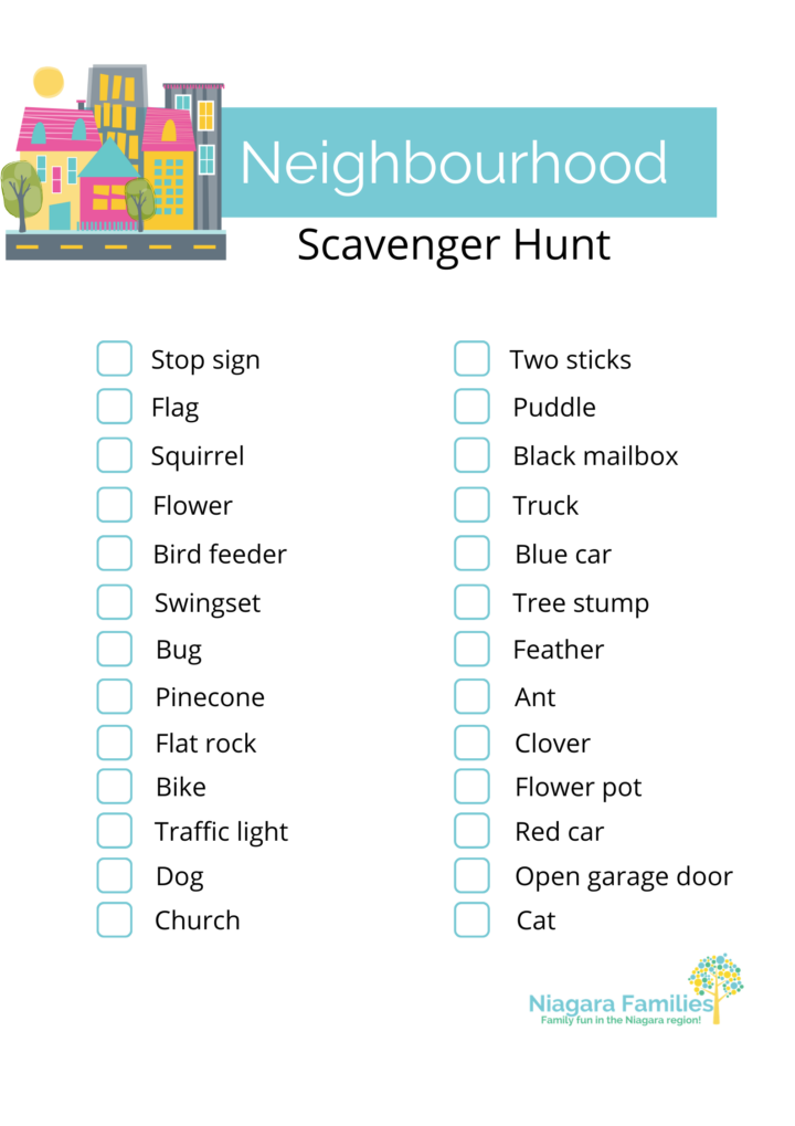 Outdoor Scavenger Hunt - niagarafamilies.com